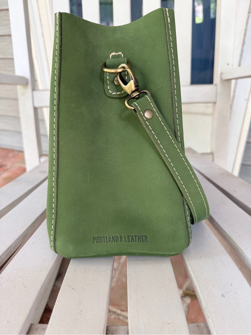 Portland leather goods butterfly bucket bag in succulent- FINAL PRICE DROP - Picture 3 of 12